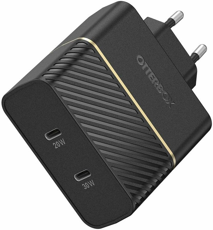 OtterBox Dual Port EU Ladegerät 50W, USB-C PD 30W GaN + USB-C PD 20W, Schnelllade Gerät für Smartpho
