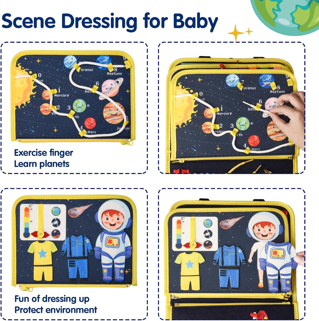 Montessori Busy Board ab 1 Jahr, 4-Schichten Activity Board für Kleinkinder Baby ab 1 2 3 4 Jahre mi