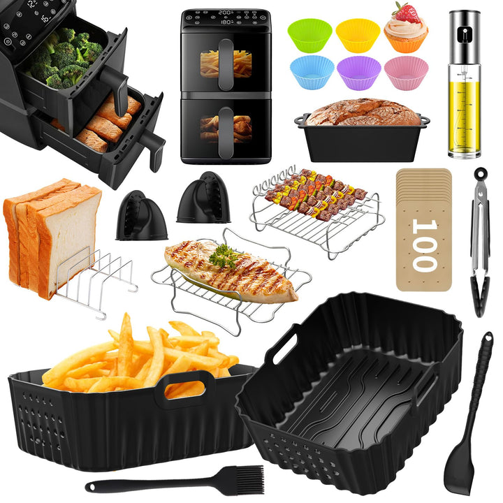 Airfryer Zubehör für Philips Airfryer 4000 Series Stacked Dual Basket Heissluftfritteuse NA460/00 NA