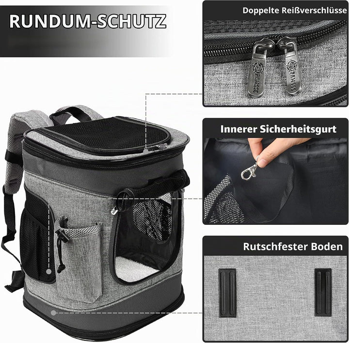 Kato Tirrinia Haustier Hund Träger Rucksack, Haustier Tragetasche mit Mesh für mittelgrosse Hunde Ka