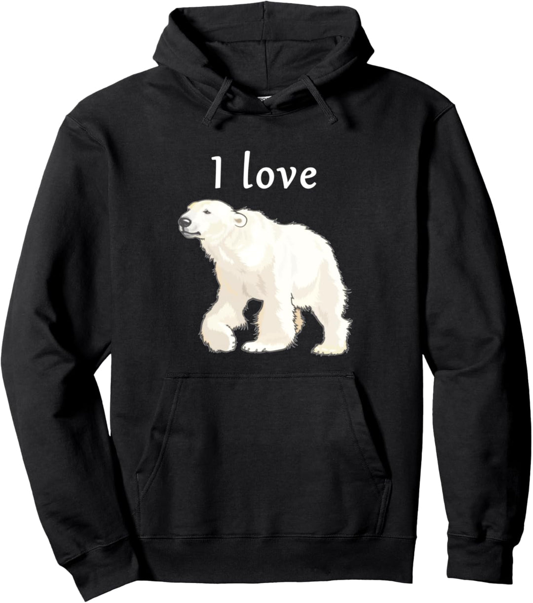 I Love Polar Bears Arctic Habitat Awareness Design Pullover Hoodie