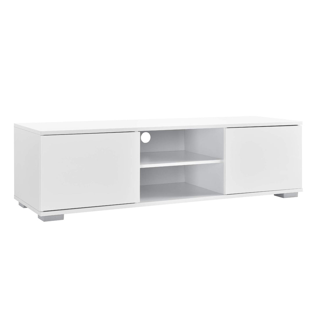 [en.casa] Fernsehtisch - Weiss 34,5x120x40 cm - TV Lowboard Board Fernseher Schrank Unterschrank, We