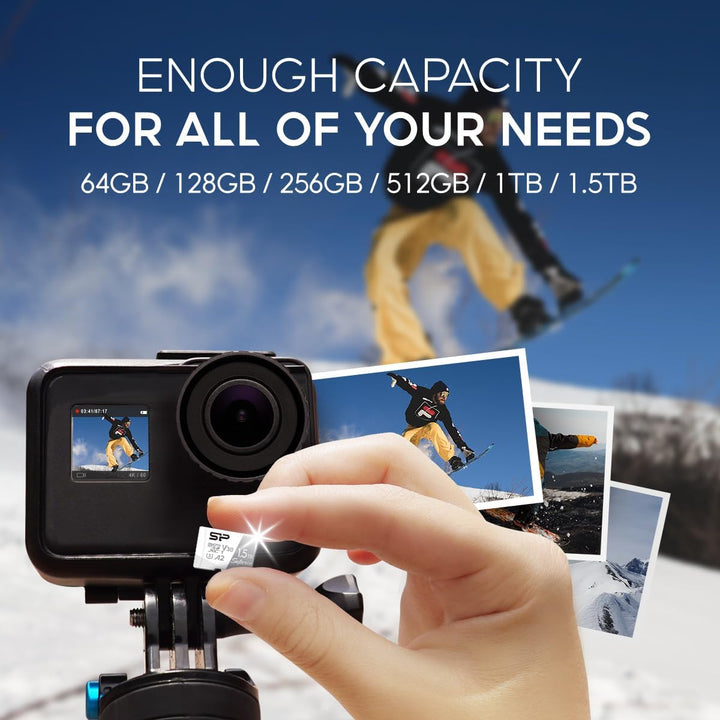 Silicon Power 512GB Superior Micro SDXC UHS-I (U3), V30 4K A2, Compatible with GoPro Hero 9 High Spe