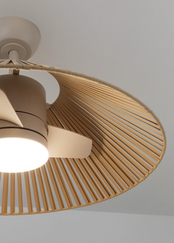 CREATE / WIND LAMP WOVEN/Deckenventilator mit Beleuchtung Sand mit Fernbedienung / 25W, Programmierb