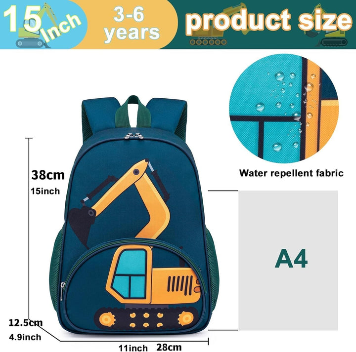 LOIDOU Kinderrucksack Jungen 13L, 38 × 14 × 30 cm, Kindergartenrucksack mit Brustgurt, wasserabweise