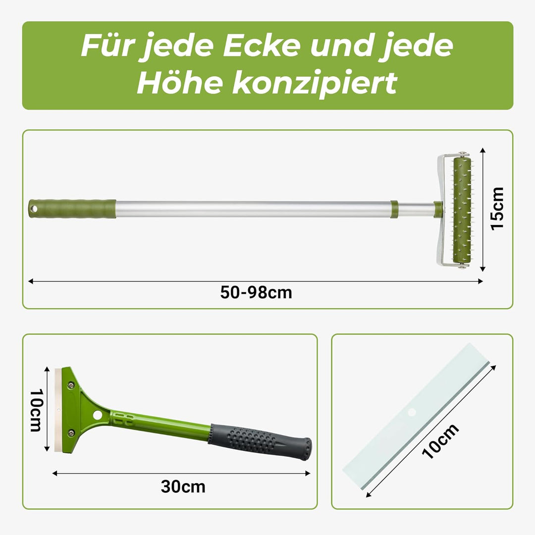 Colorus Tapetenentferner Set 3 tlg | Tapetenschaber 10cm Bodenschaber Tapetenlöser | Stachelwalze Ig