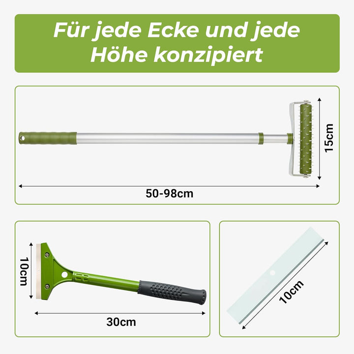 Colorus Tapetenentferner Set 3 tlg | Tapetenschaber 10cm Bodenschaber Tapetenlöser | Stachelwalze Ig