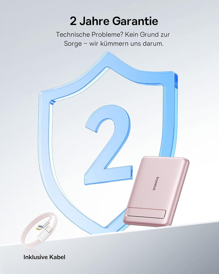 Baseus Mini MagSafe Powerbank 5000mAh Qi2-zertifiziertes mit Klappbarer Ständer, PD 20W Magnetische