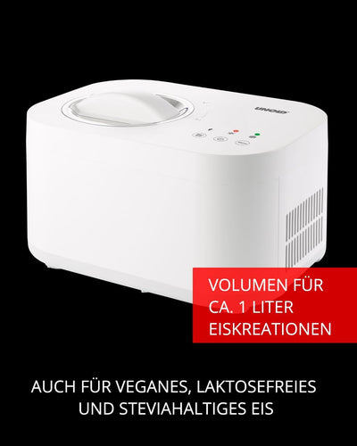 Unold 48920 Eismaschine Snow inkl. Eisbuch mit 101 Rezepten | Speiseeisbereiter 1 L, vollautomatisch