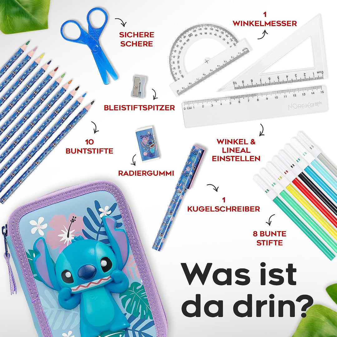 Disney Federmäppchen Mädchen Die Eiskönigin Stitch Federtasche Mädchen Gefüllt Schulmäppchen 2 3 Fäc