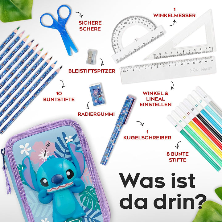 Disney Federmäppchen Mädchen Die Eiskönigin Stitch Federtasche Mädchen Gefüllt Schulmäppchen 2 3 Fäc