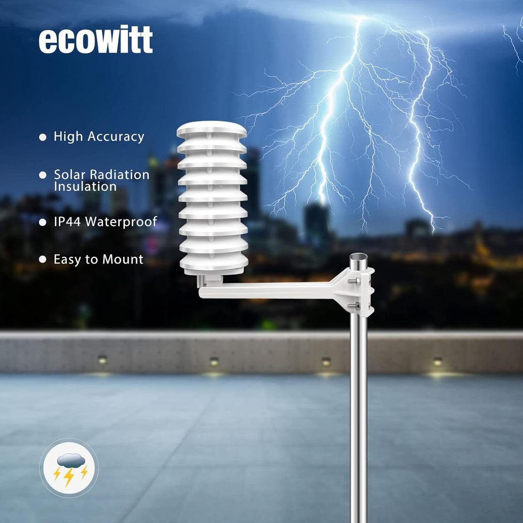 Ecowitt Wireless Lightning Detector Sensor WH57, Wetterstation Aussensensor für Ecowitt Ecosystem, n