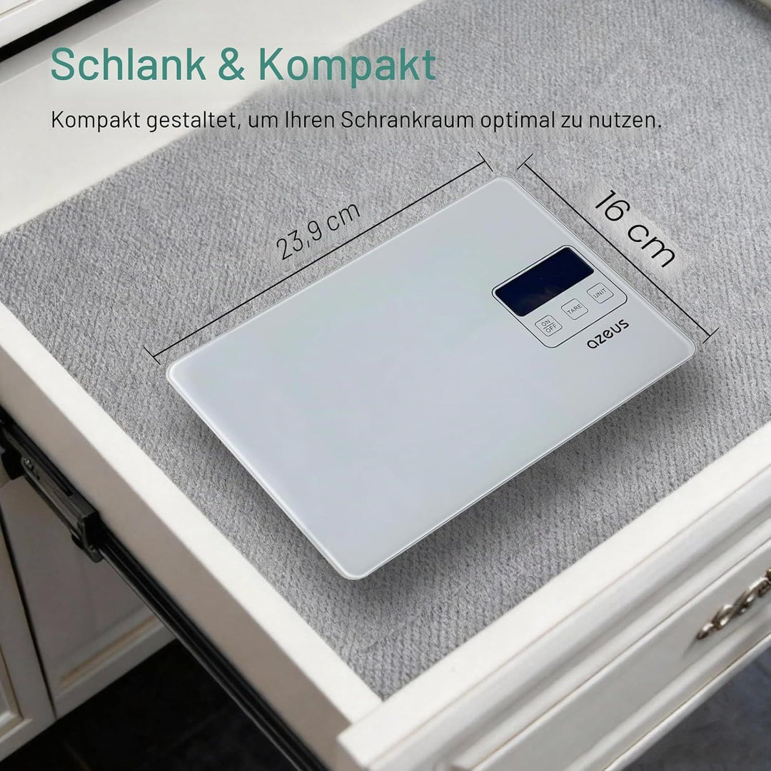 Lebensmittelwaage mit USB wiederaufladbar, digitale Küchenwaage mit 6 Einheiten, hohe Präzision auf