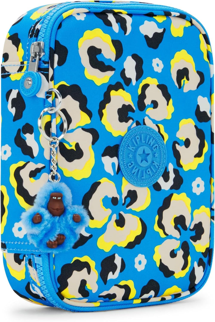 Kipling 100 PENS Beutel/Koffer, 21x5x15, Leopard Floral (BLAU), Leopard Floral