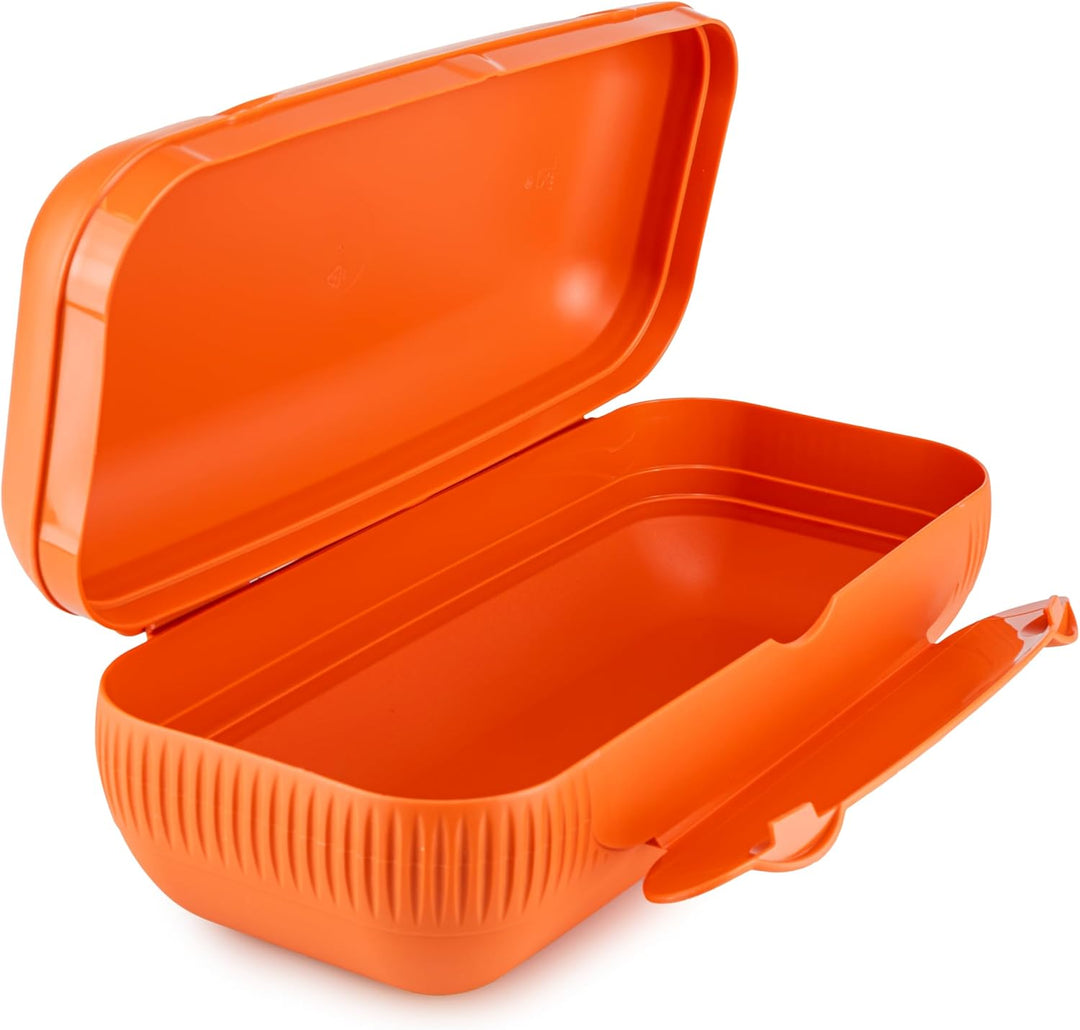Tupperware Kolumbus Brotdose orange lunchbox brotbox (inkl. 1x Schlüsselanhänger Zufällig)
