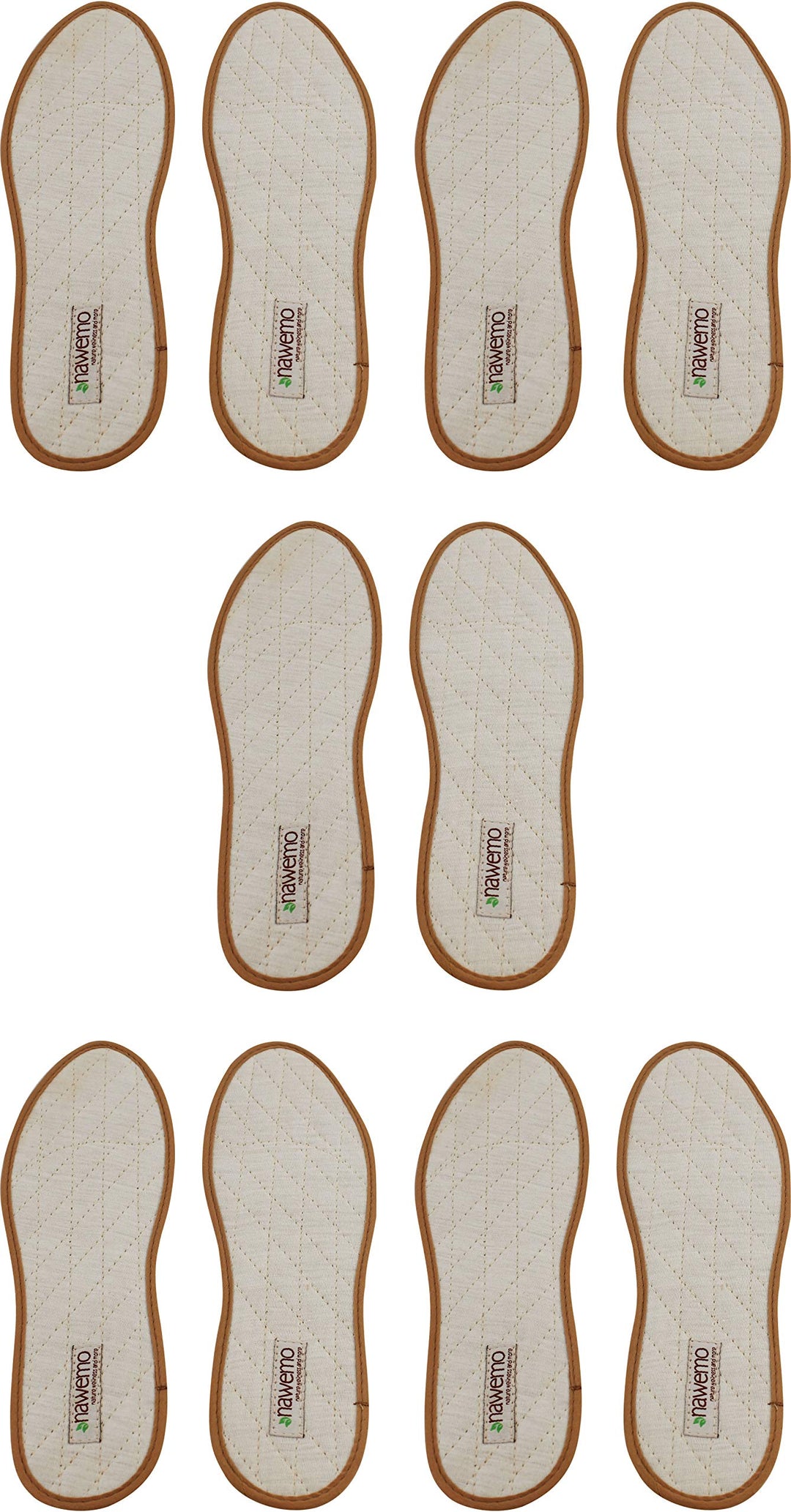 Nawemo Zimtsohlen hell (5er Pack), Beige, 43/44 EU Beige 43/44, Beige 43/44