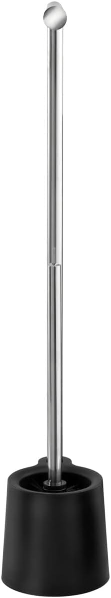 WENKO Stand WC-Garnitur Avola Schwarz - WC-Bürstenhalter, Polypropylen, 13 x 70 x 16 cm, Schwarz, Sc