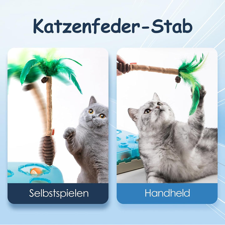 Migipaws Katzenspielzeug,7-in-1 elektrisches interaktives Katzenspielzeug, rollender Ball,Flexible A
