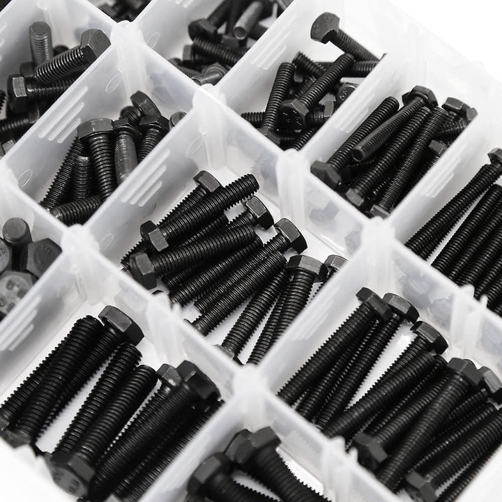 YEEZET 652 Pcs M4 M5 M6 Schrauben Sechskantschrauben Unterlegscheiben Federringe und Muttern Sortime