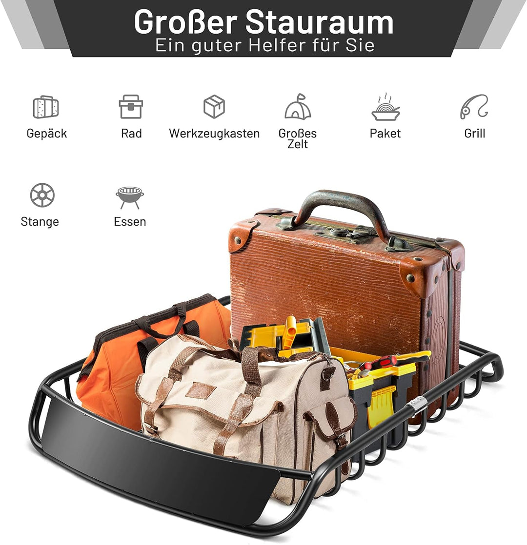 COSTWAY Universal Dachkorb Auto aus Stahl, Auto-Dachgepäckträger Dachträger Dach, bis 110 kg balastb