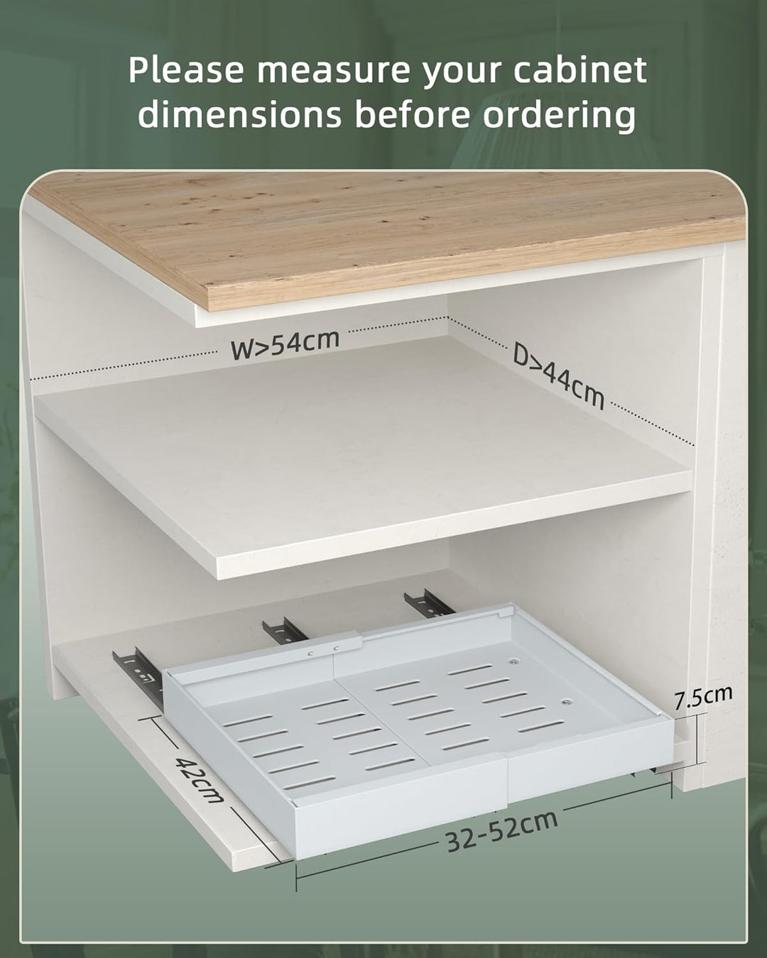 NETEL 2er-Pack Teleskopschublade Ausziehbarer Schubladen Organizer Einstellbare Breite 32-52cm für K
