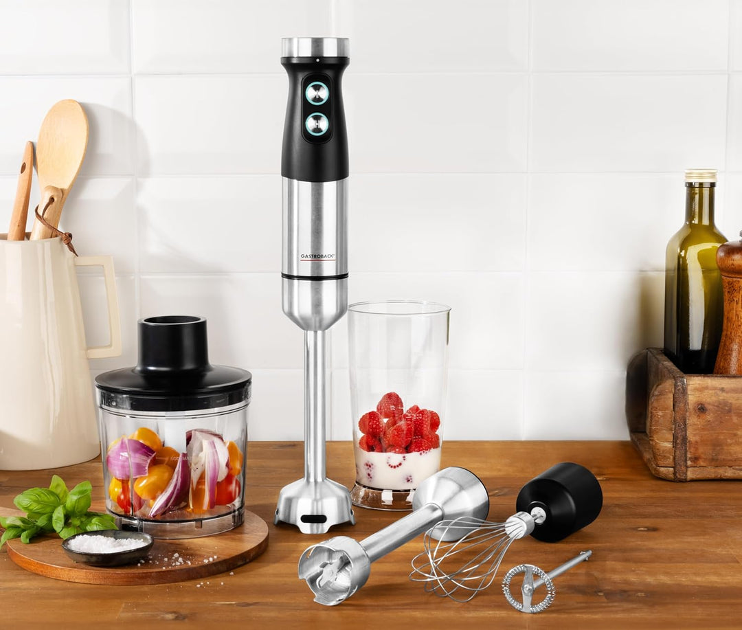 GASTROBACK #40972 Design Power Stabmixer Set 5-in-1, Silber, Schwarz
