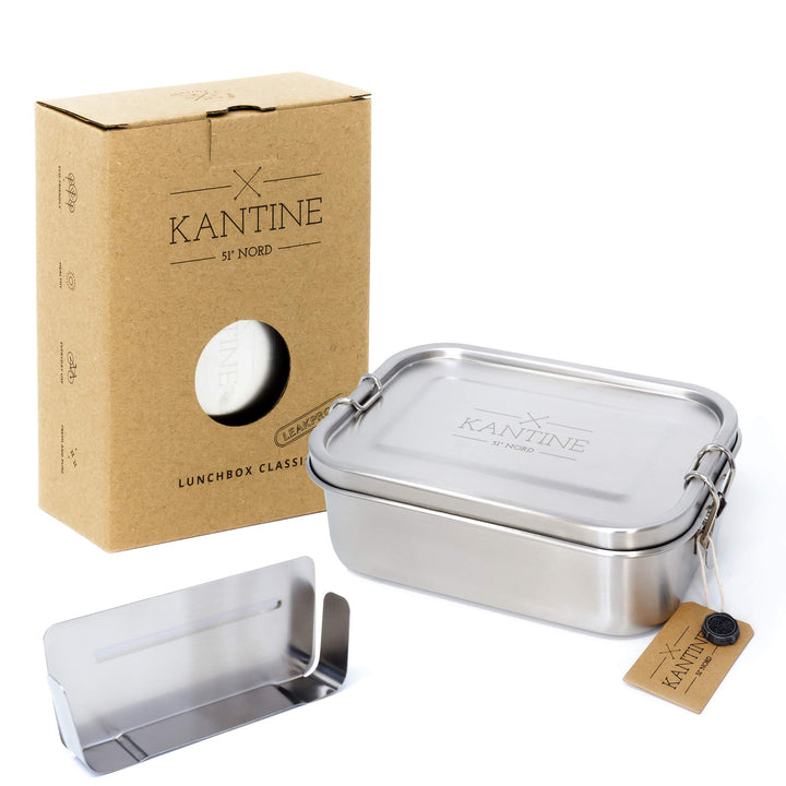 Kantine 51° Nord Lunchbox Classic 800ml aus Edelstahl, Auslaufsichere Brotdose, Bento Box für Erwach