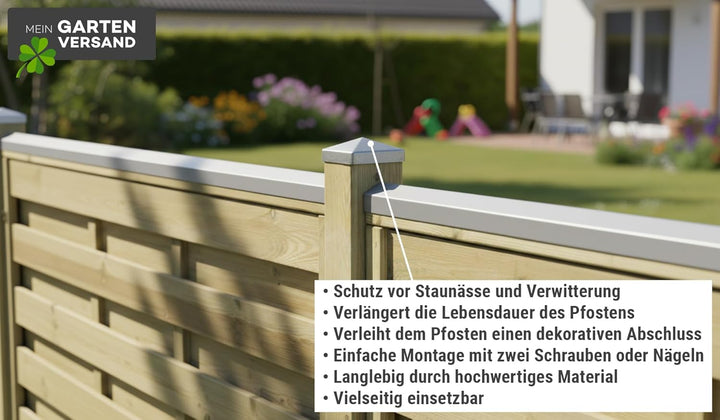 10× Pfostenkappe Pyramide 9×9 cm (91×91 mm) – feuerverzinkte Stahl-Abdeckung für Holzpfosten – witte