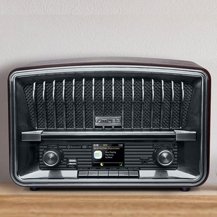 Muse Digitalradio, DAB+ FM, Radiowecker, Dual-Alarm, (M-135 DBT) LCD-Display, 2 x 5 Watt, Schlummerf