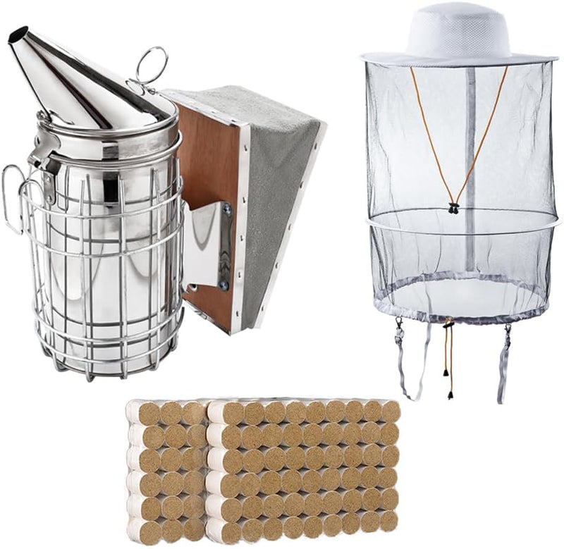 HunterBee Imkerei-Werkzeug-Set,Bienenstock-Räucher,Imker-Zubehör für Imkereibedarf,Bienenzuchtwerkze