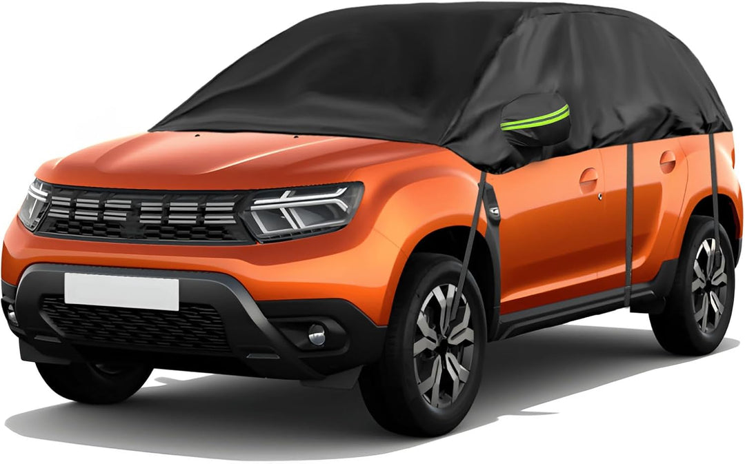 Autoabdeckung Wasserdicht Ersatz für Dacia Duster 2010-2023, Halbgarage, Autohülle Autoplane, Winddi