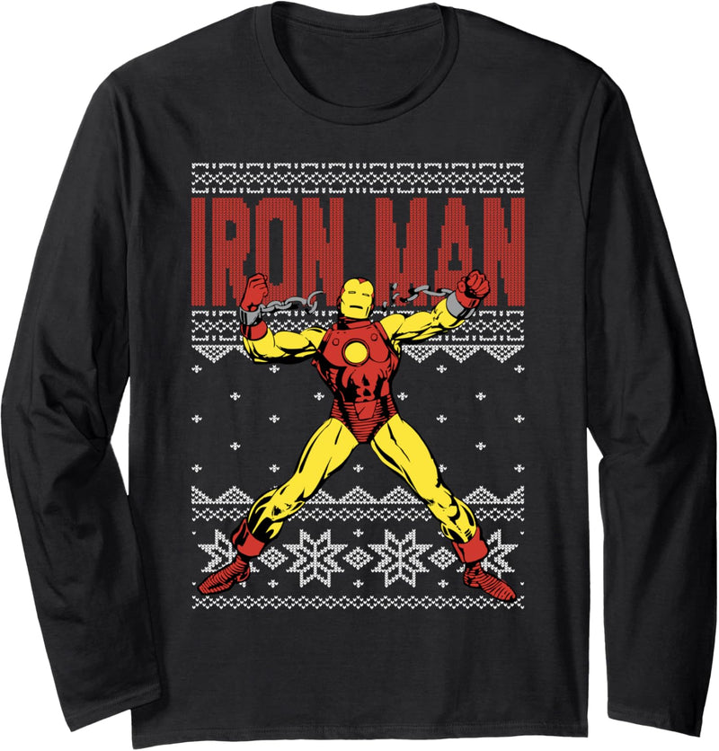 Marvel Iron Man Retro Ugly Weihnachten Langarmshirt
