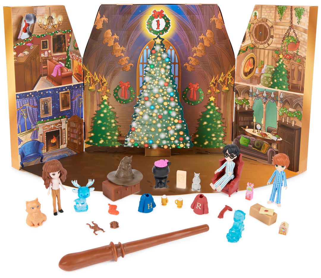 Wizarding World Harry Potter Magical Minis Adventskalender 2023 mit Mini-Zauberstab, 3 Spielfiguren