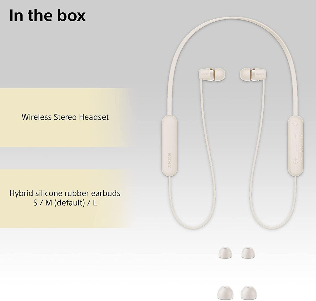 Sony kabellose WI-C100 In-Ear-Kopfhörer (bis zu 25 Stunden Akkulaufzeit, optimiert für Sprachassiste