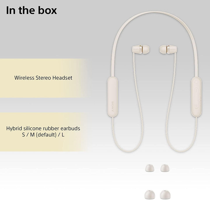 Sony kabellose WI-C100 In-Ear-Kopfhörer (bis zu 25 Stunden Akkulaufzeit, optimiert für Sprachassiste