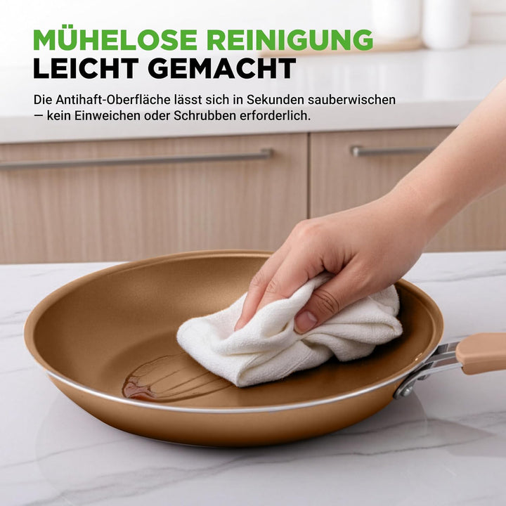 NutriChef Topfset Induktion, Pfannenset 14-teilig, Antihaftbeschichtet, Töpfe & Pfannen PFOA/PFOS-fr