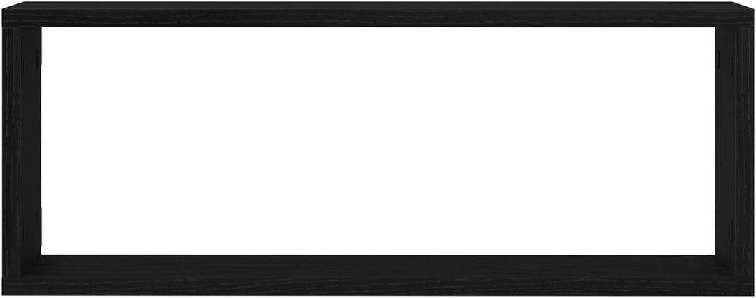 vidaXL Wandregale mit Regal 4 pcs Schwarz Eichen-Optik 60 x 15 x 23 cm, Wohnzimmer, rechteckiges Wan