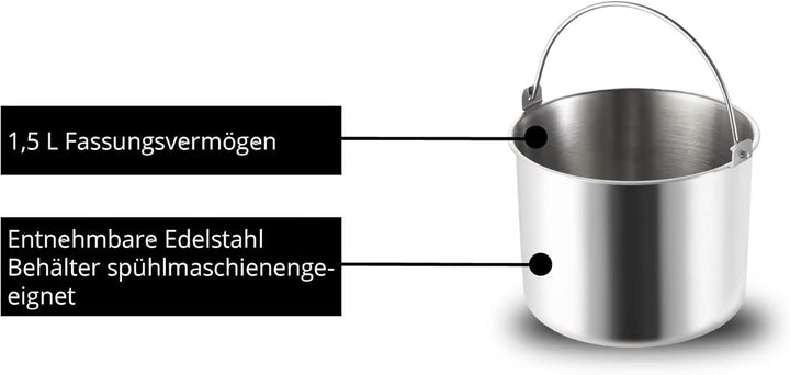 Unold 48826 Eismaschine & Joghurtbereiter EVA – Speiseeisbereiter mit Kompressor, Fassungsvermögen c