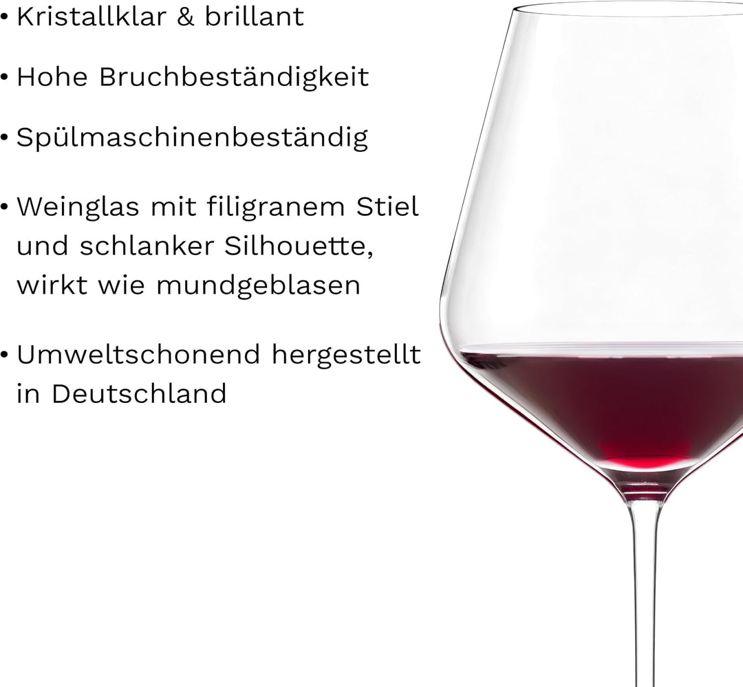 Stölzle Lausitz Burgunderkelch Starlight 820ml I Rotweingläser 6er Set I Weingläser spülmaschinenfes