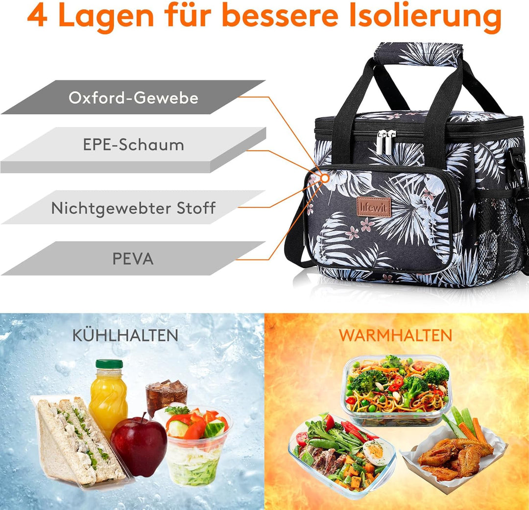 Lifewit Kleine Kühltasche, 8,5,Isolierte Lunchbag,Faltbare Lunch-Tasche, tragbare Brotdose für Herre
