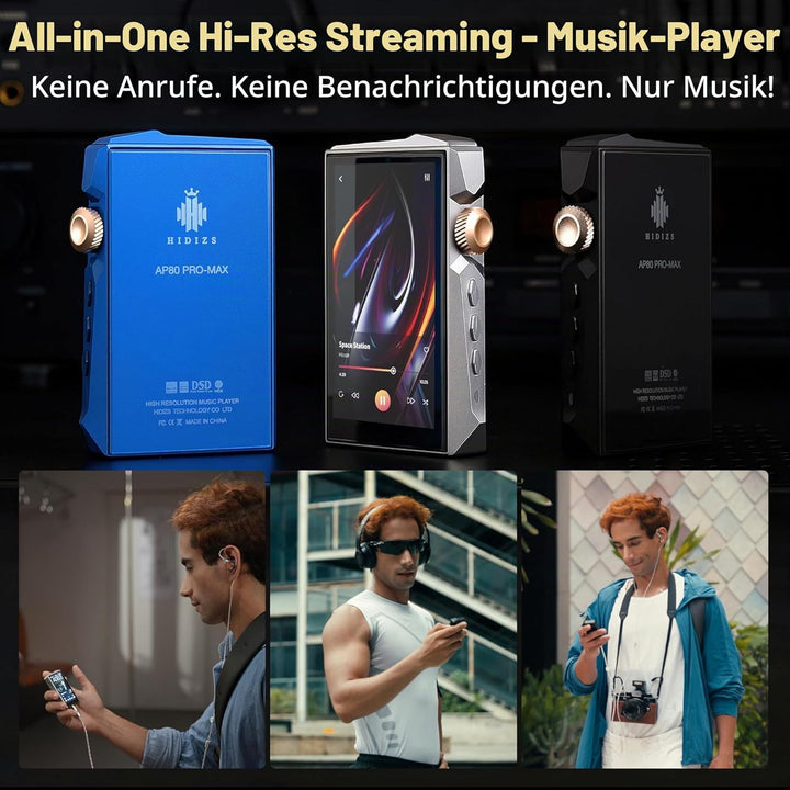 Hidizs AP80 PRO MAX MP3 Player mit Bluetooth WLAN, Hi-Res Streaming DLNA und AirPlay Wireless, Zwei