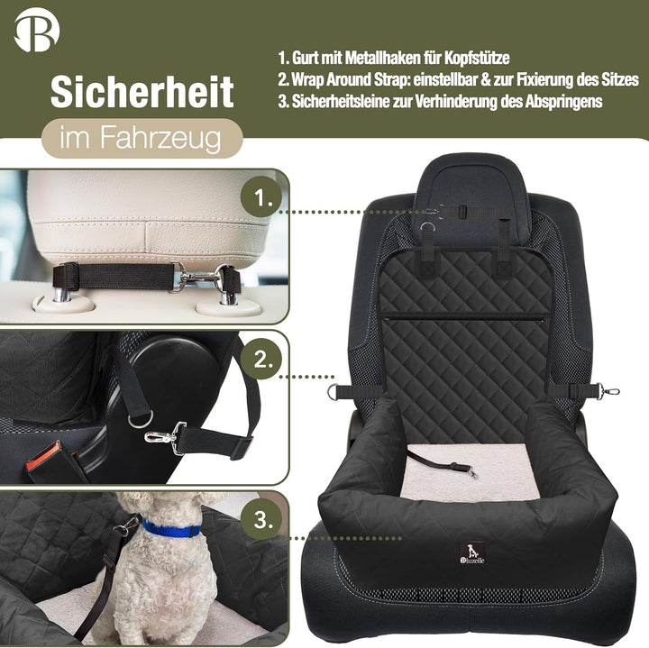 Hunde Autositz Auto Hundesitz, 2-in-1 Hundebett Hundekorb für kleine & mittelgrosse Hunde, Oxford St