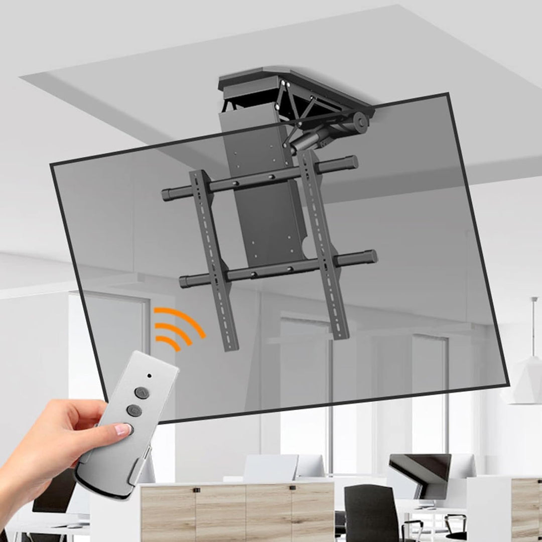 TV-Lift, Elektrische Deckenhalterung für Fernseher, 50-90 Zoll, 0-85° Winkeleinstellung, Max. 80 kg