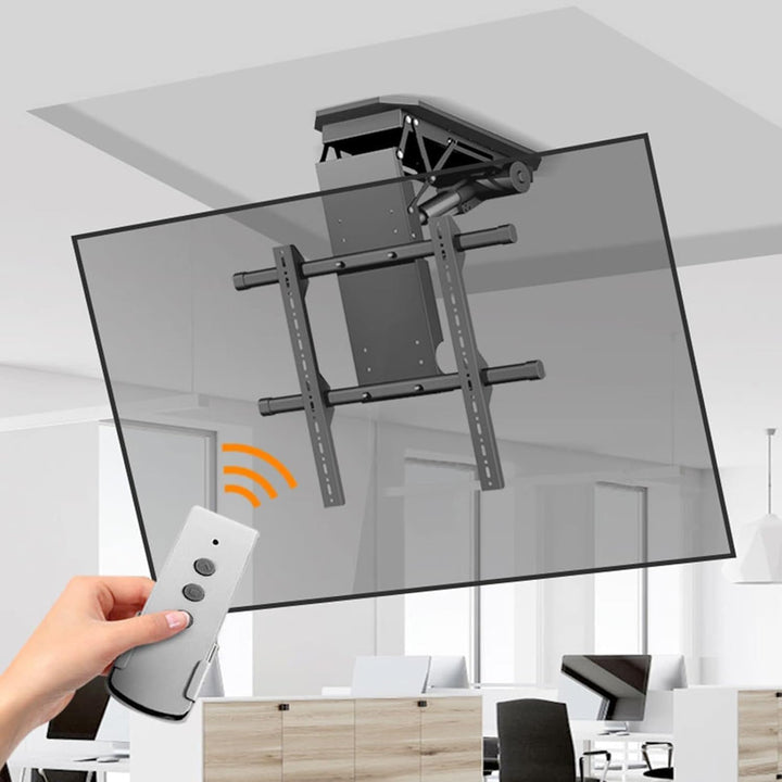 TV-Lift, Elektrische Deckenhalterung für Fernseher, 50-90 Zoll, 0-85° Winkeleinstellung, Max. 80 kg