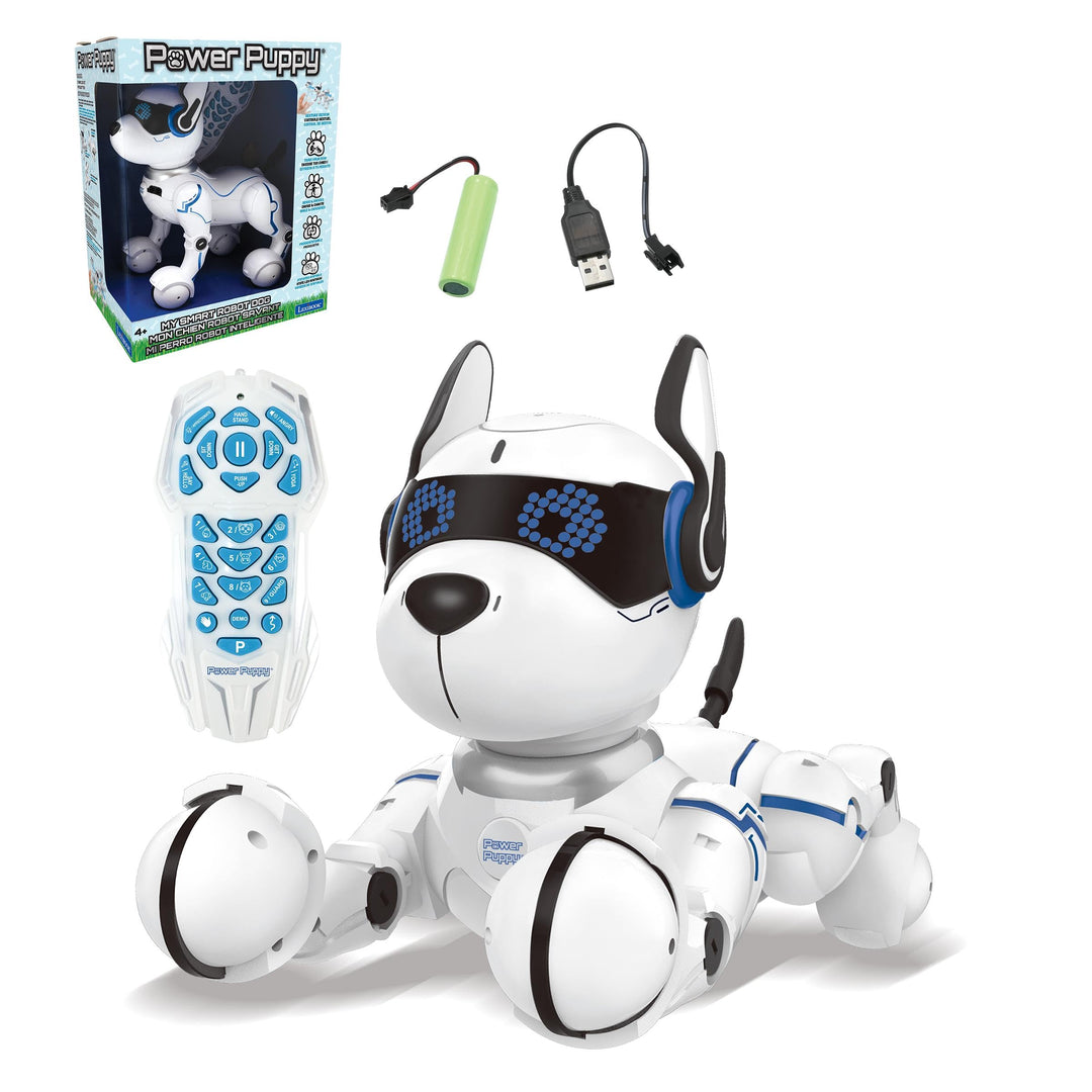 Lexibook Power Puppy - Mein Roboterhund zum Trainieren - Programmierbarer Roboter mit Fernbedienung,