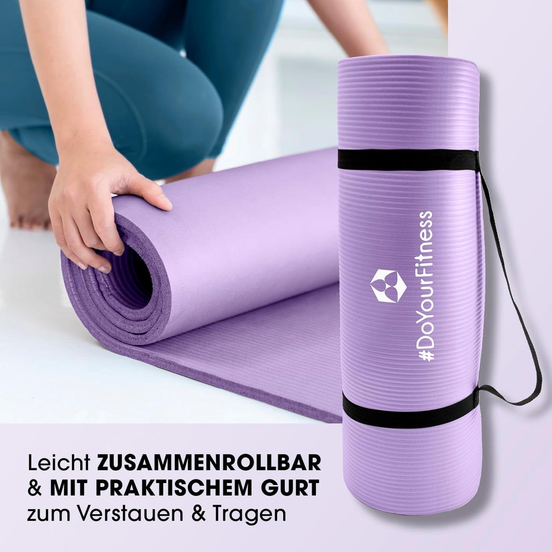 #DoYourFitness Fitnessmatte rutschfest | 183x61cm oder XXL 190x100cm | 0,8-2cm hoch | Gelenkschonend