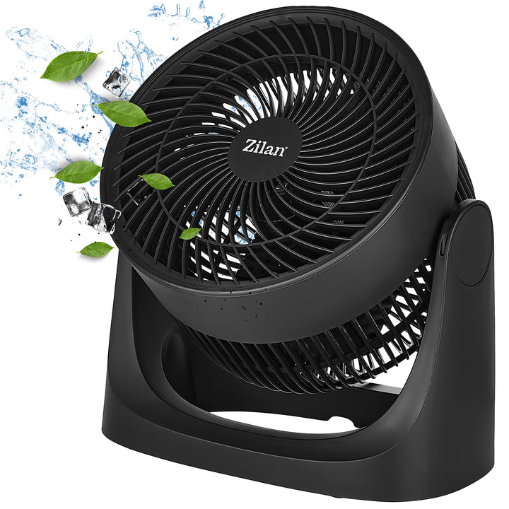 Zilan Sehr Silent Tischventilator | 3 Stufen | Durchmesser 18 cm | Energiesparend | Für Büro, Schlaf
