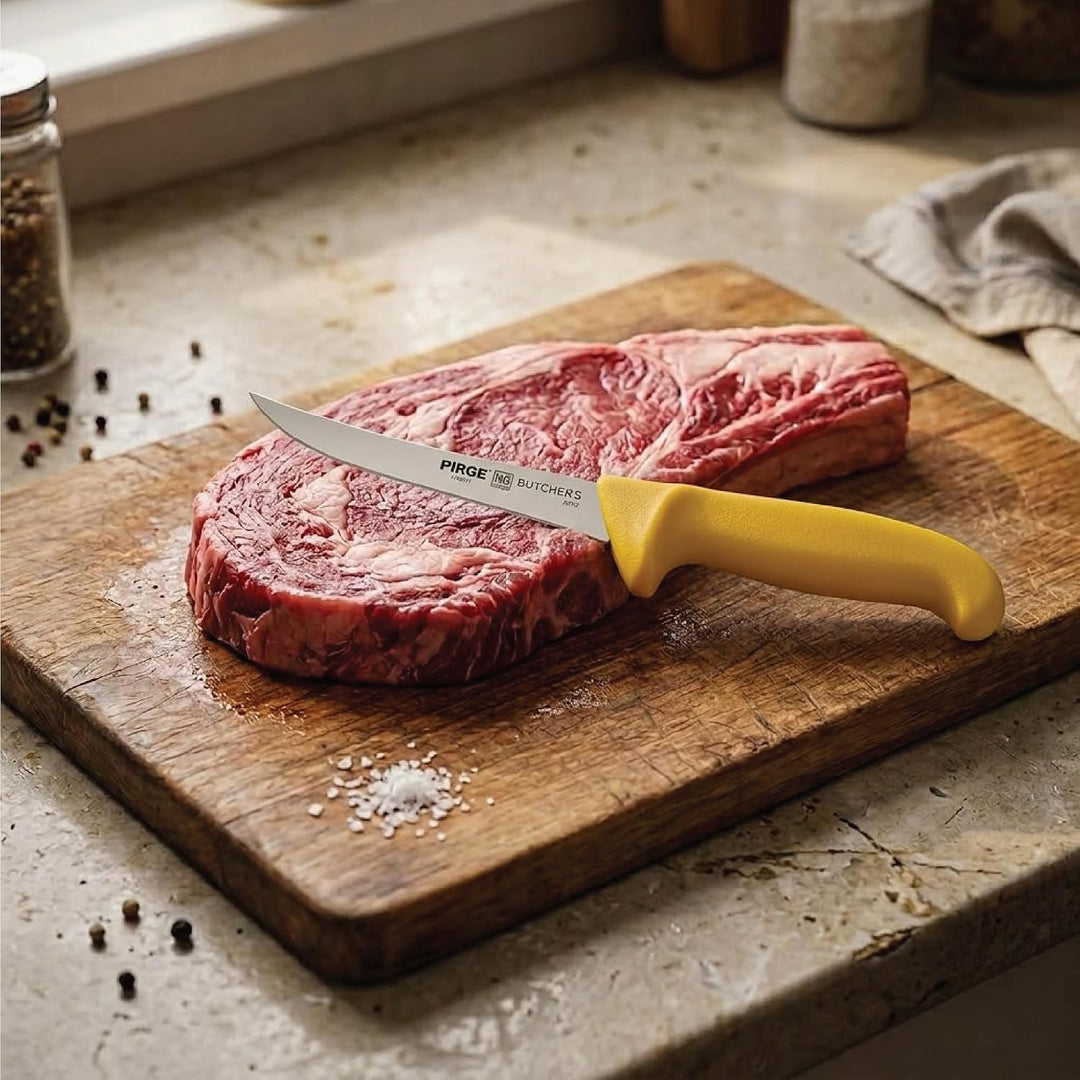 Pirge Butcher's Made in Germany Profi Ausbeinmesser Gelb 12 cm - Metzgermesser - Fleischermesser - S