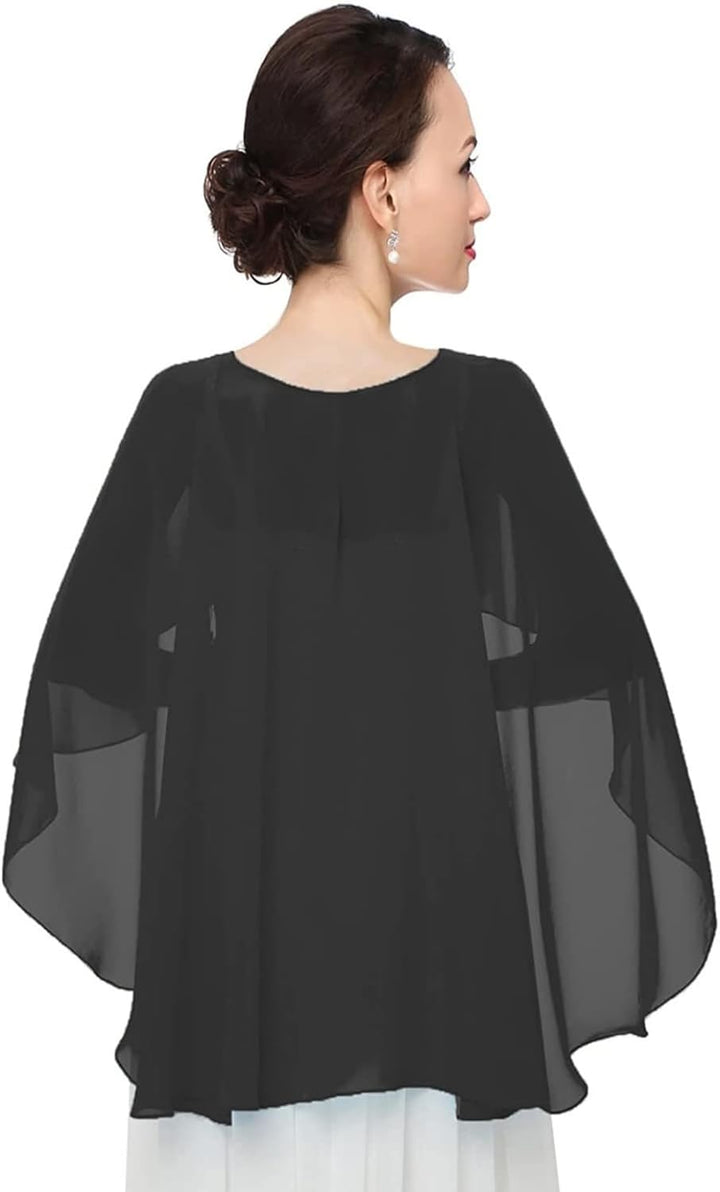 Damen Chiffon Schal Stola,Leichter Tücher,Eleganten Cape Umhang,Einfarbiger Capelets für Frauen,Somm