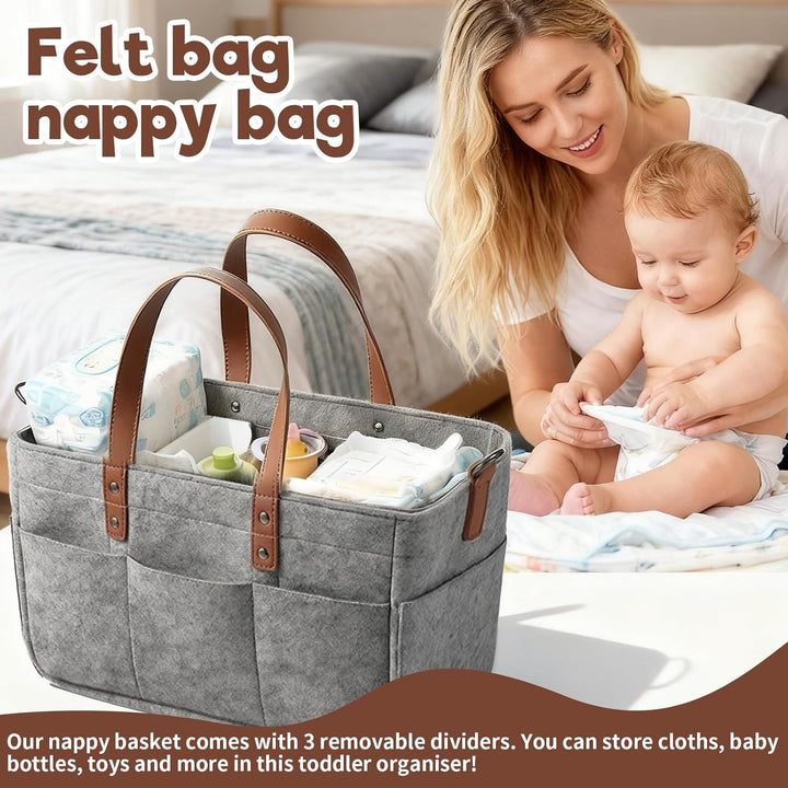 Filztasche Storage Faltbar, 16L Filztaschen Einkaufstasche mit Fächern Filztaschestorage Faltbar Fil